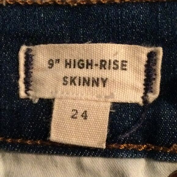 Madewell 9” high rise skinny dark wash jean 24 - Picture 5 of 6